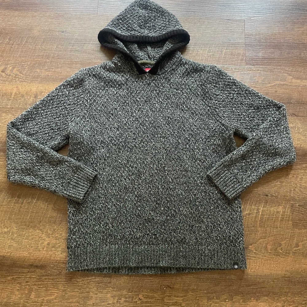 UNIONBAY Gray Hooded Knit Sweater Pullover XL